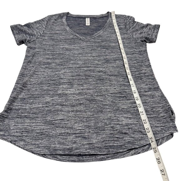 Athleta Breezy Scoop V-Neck Tee Gray Black Space Dye Size S - Picture 6 of 6